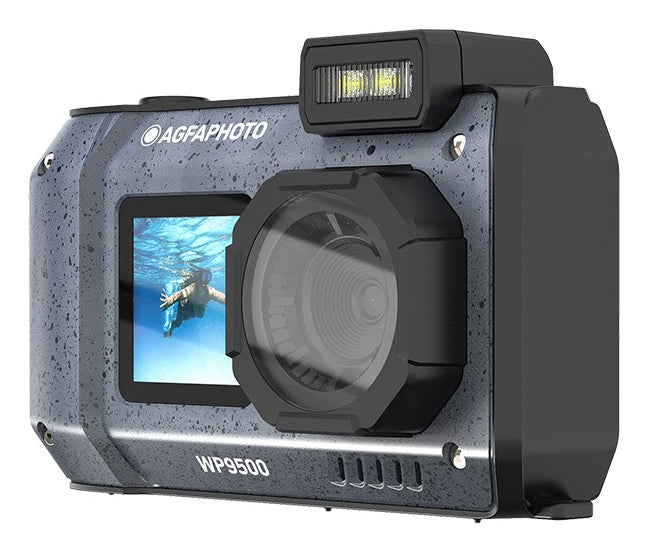 AgfaPhoto WP9500 – Unterwasserkamera, wasserdicht bis 3 m, 18× optischer Zoom, 24 MP, 4K, schwarz