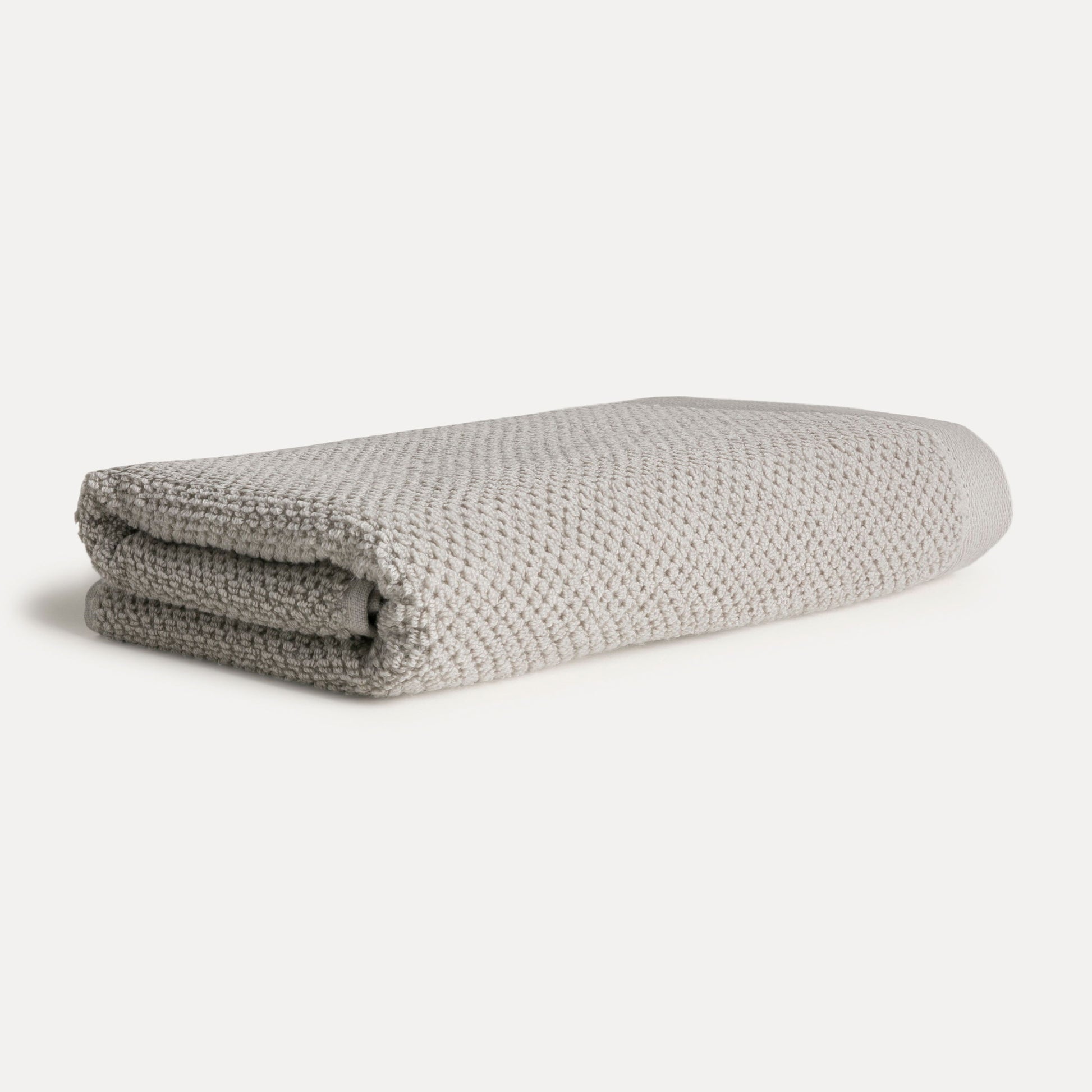 Möve Bliss Perlstruktur Duschtuch – 67 × 140 cm, Hellgrau, Baumwolle, 500 g/m²