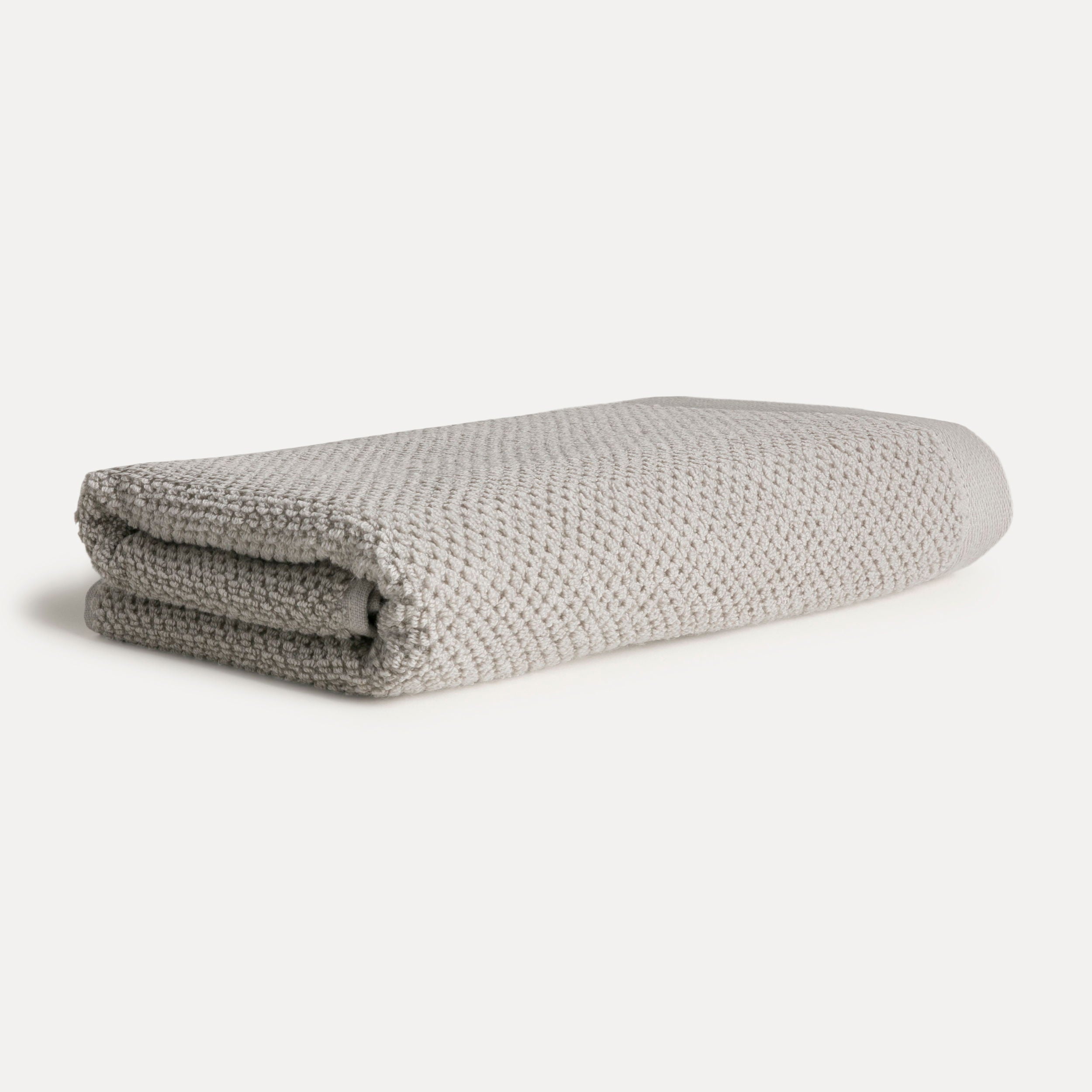 Möve Bliss Perlstruktur Duschtuch – 67 × 140 cm, Hellgrau, Baumwolle, 500 g/m²