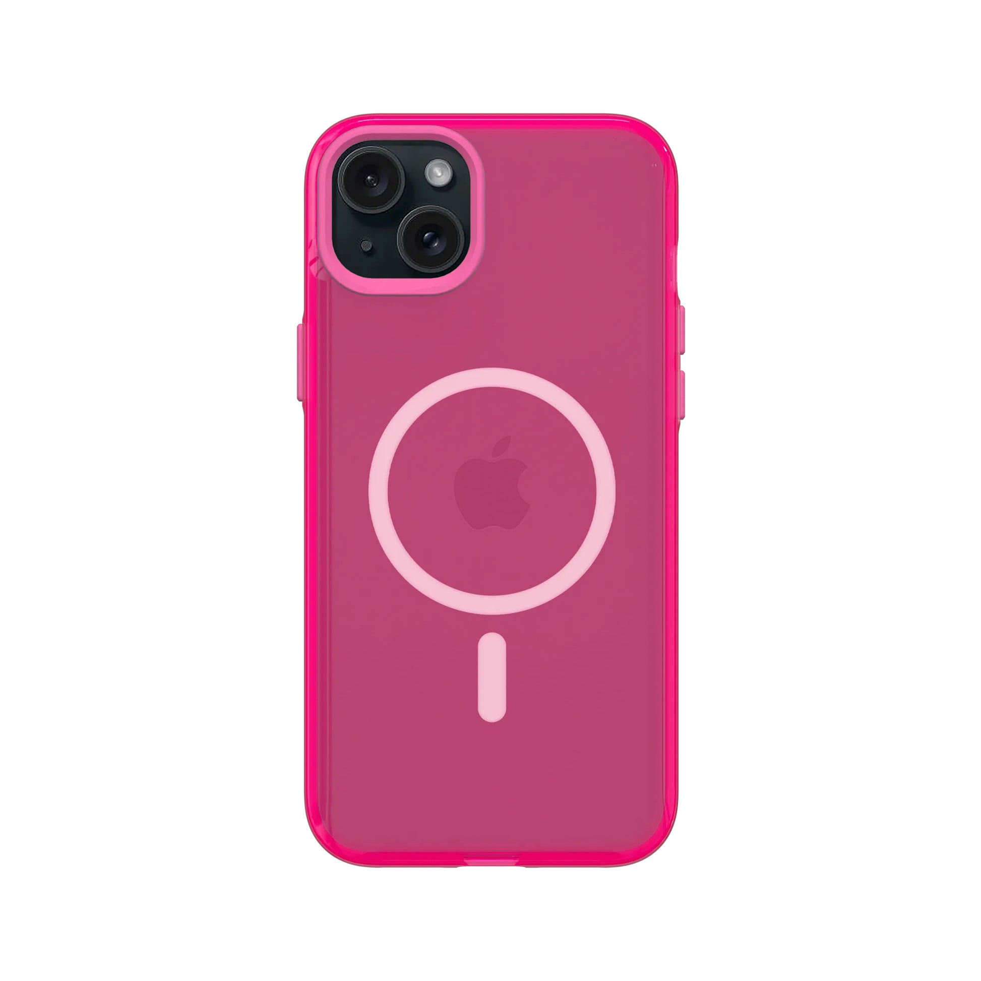 RhinoShield Backcover – für Apple iPhone 15 Plus, MagSafe, TPE+Polyester, Pink/Transparent
