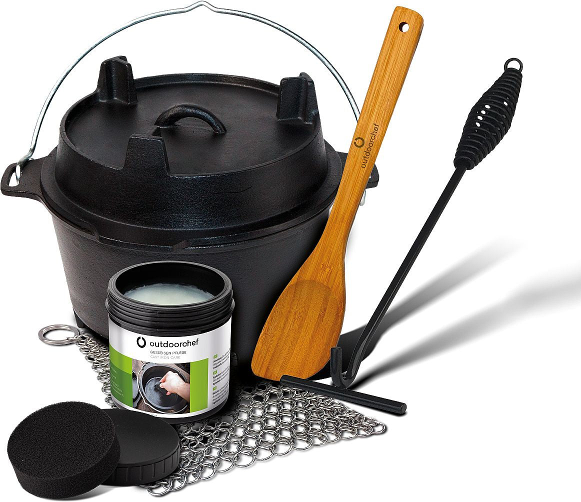 OUTDOORCHEF Kochtopf NO. 06 – 5,7 l, Gusseisen, Schwarz