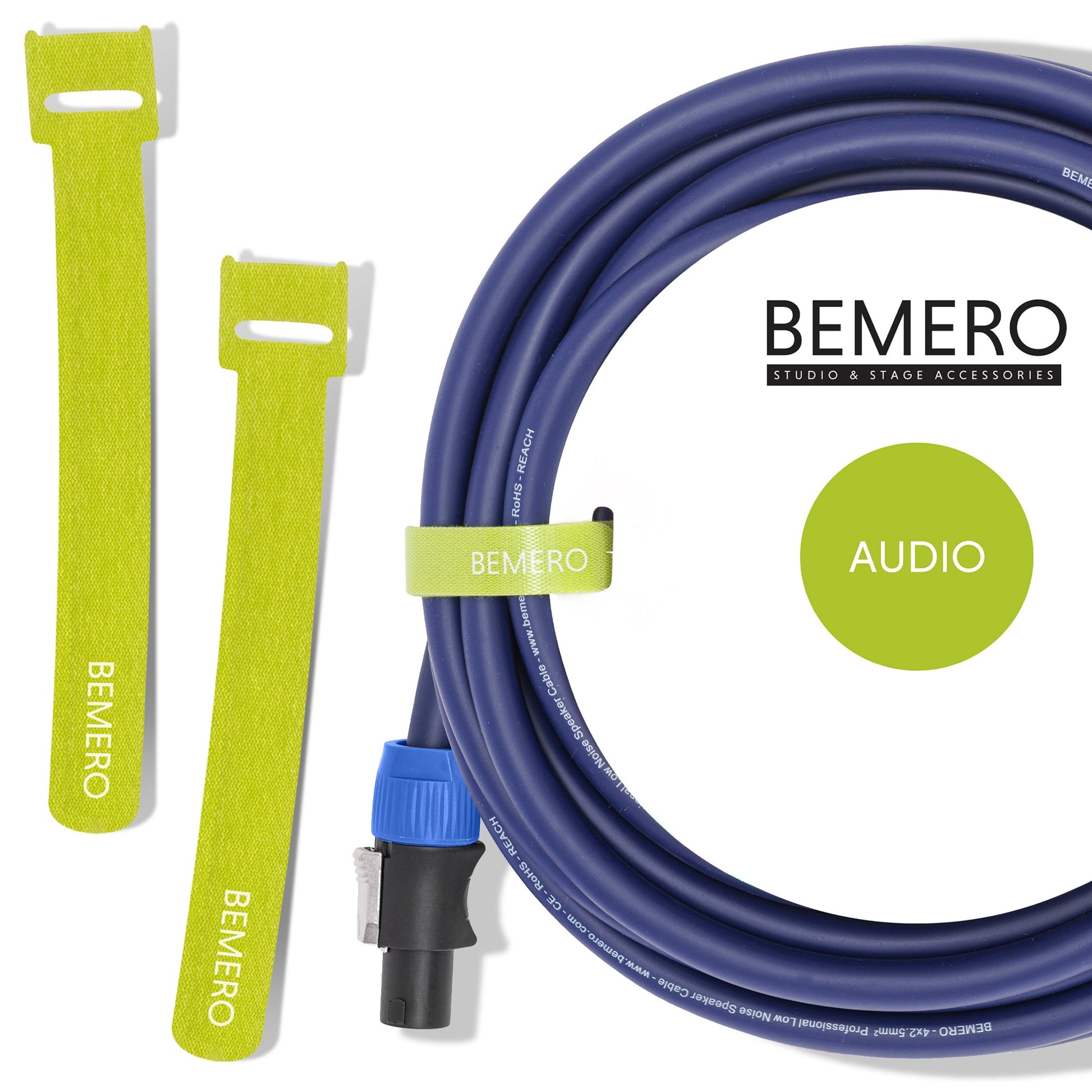 Bemero Audiokabel Speakon (NL4) auf Speakon (NL4) – 5 m, 4-polig, schwarz