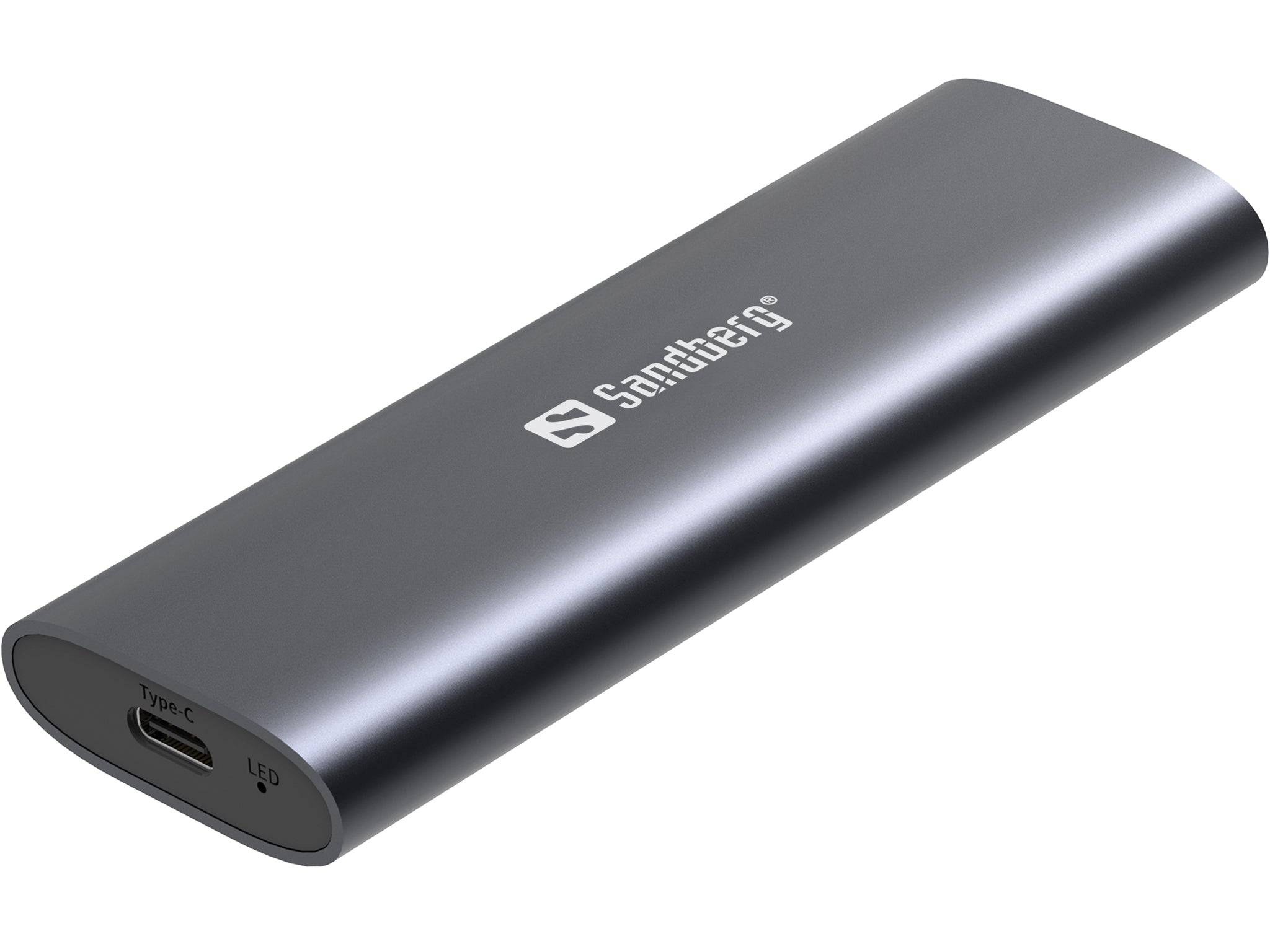 Sandberg USB 3.2 SSD-Gehäuse für M.2 NVMe – 1-Bay, USB-C, 10 Gbit/s, Schwarz