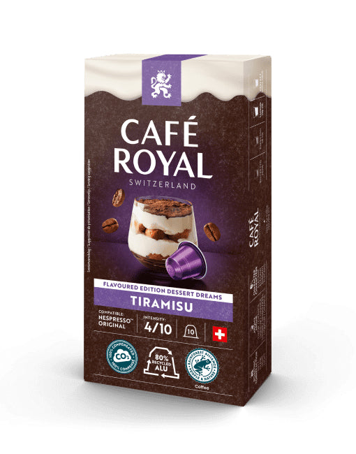 Café Royal Tiramisu – Kapseln für Nespresso – Lungo, Intensität 4, Schokolade, 100 Kapseln