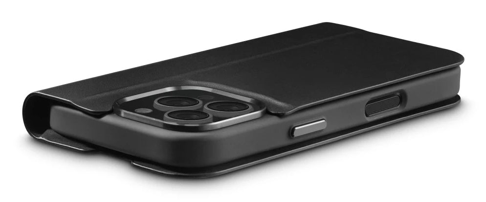 Hama Booklet Eco Premium Folio – für Apple iPhone 16 Pro, mit Ständer, 1 Kartenfach, PU+TPU, Schwarz
