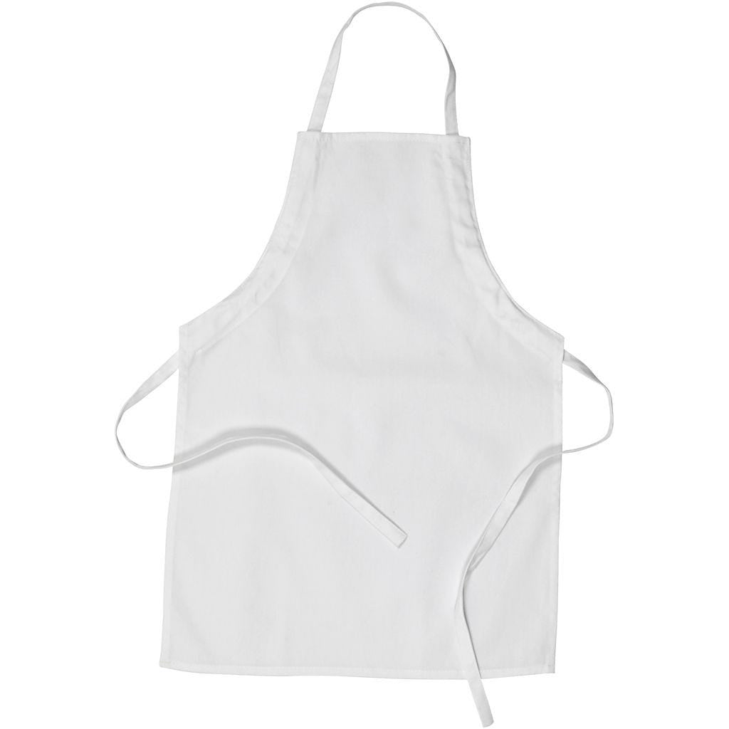 Creativ Company Schürze – Baumwolle, 43×61 cm, Weiss, 1 Stück, mit 1 Tasche