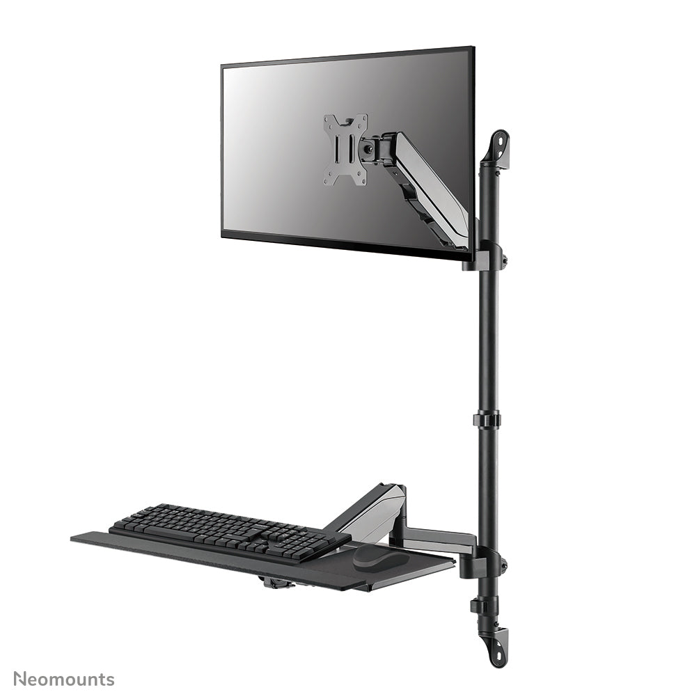 Neomounts WL90-325BL1 – Wandhalterung, bis 32", 1–9 kg, Gasfeder, Tastatur- & Mausplatte, Schwarz