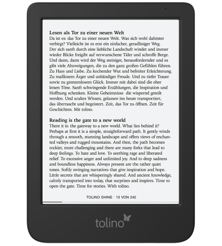Tolino Shine 5 – 6" E-Ink Carta 1300, 16 GB, IPX8, Schwarz