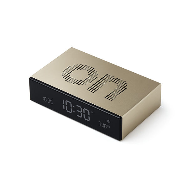 LEXON Digitalwecker – Snooze, USB, 10,4 × 2,6 × 6,5 cm, Gold