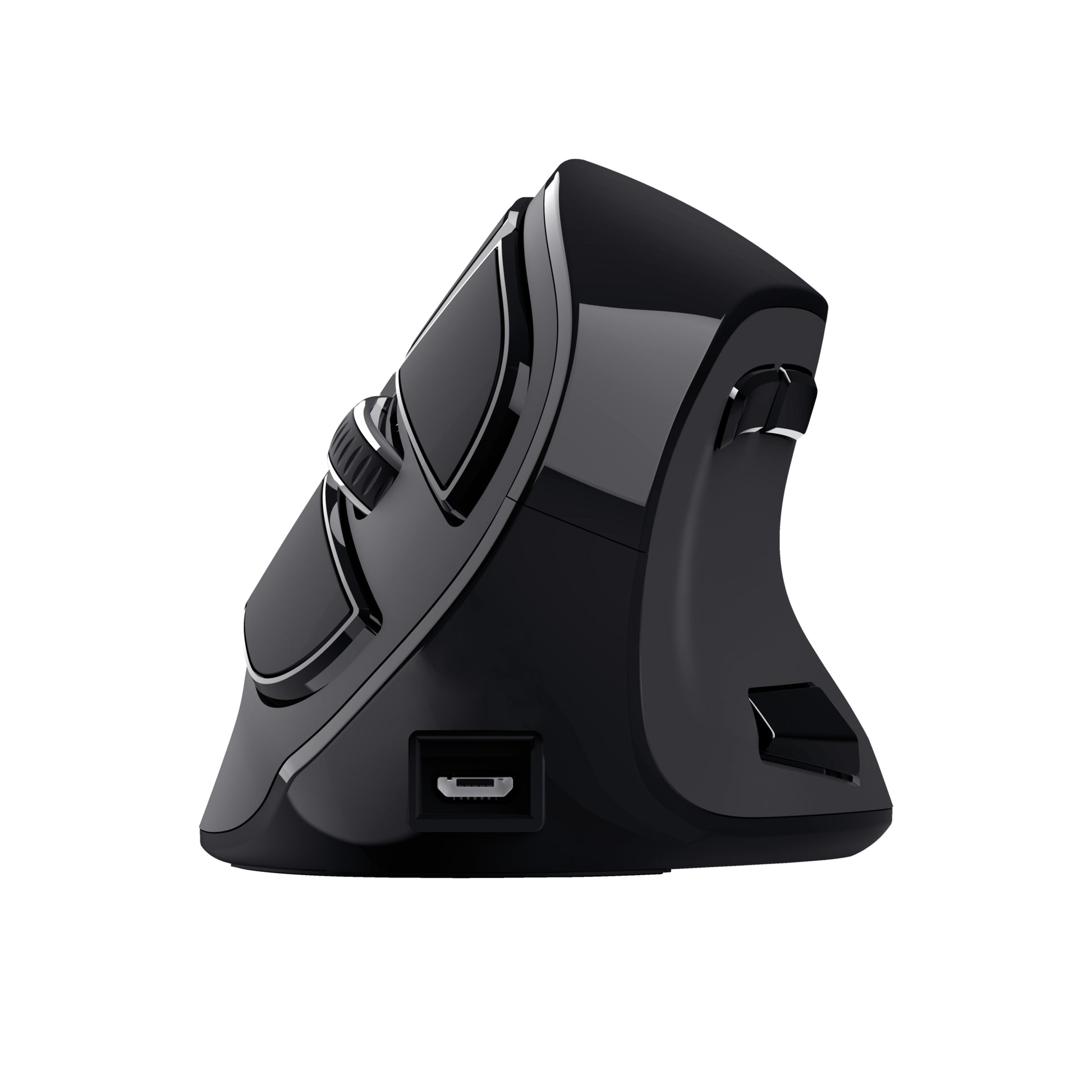 Trust Voxx – Vertikale Maus – Kabellos (Bluetooth/2,4 GHz), Rechtshänder, Schwarz