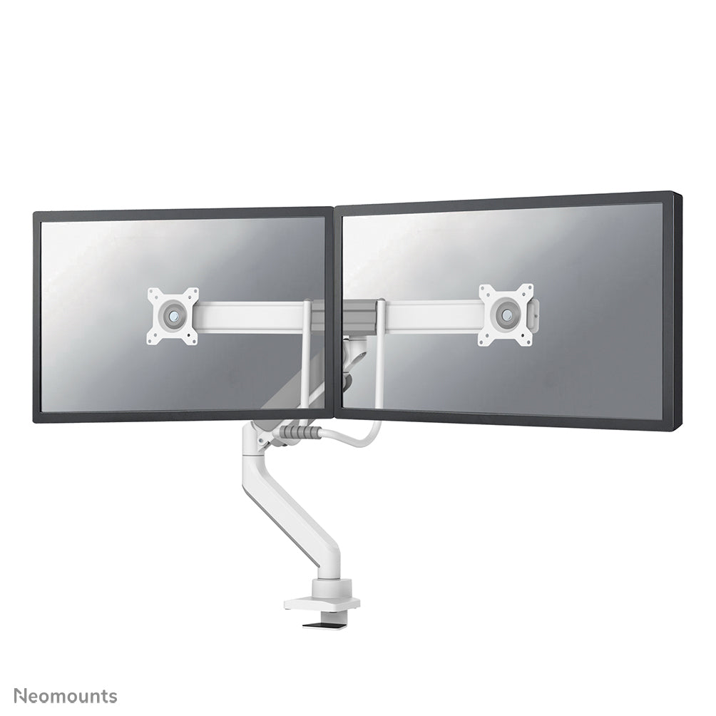 Neomounts DS75-450WH2 – Monitorarm, Dual, Tischklemme, bis 32", VESA 75 × 75/100 × 100 mm, 8 kg, weiss
