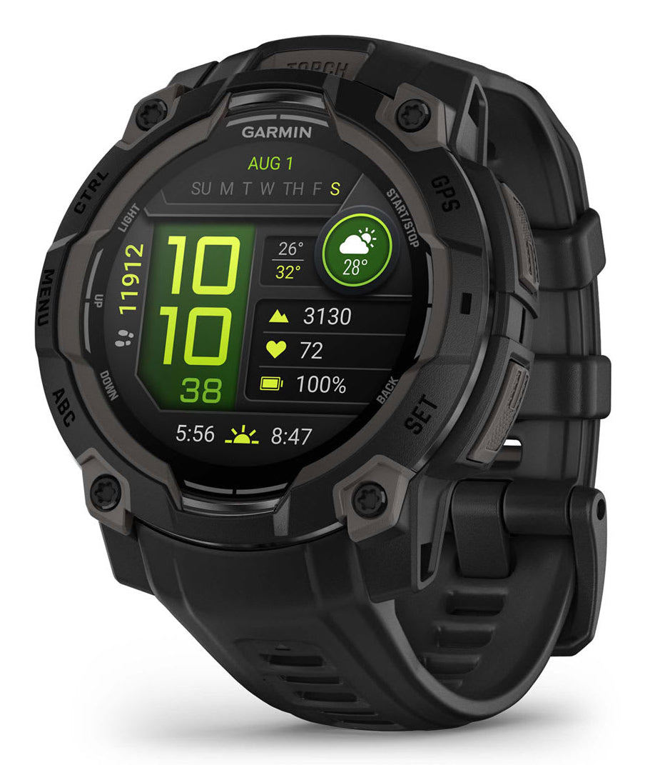 Garmin Instinct 3 – GPS-Smartwatch – 45 mm, 1,2" AMOLED, NFC, 10 ATM, Schwarz, Silikonband