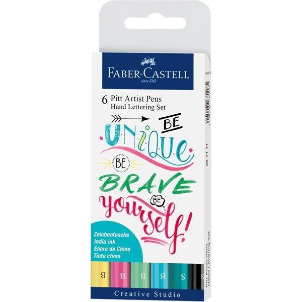 Faber-Castell Tuschestifte, wasserfest, 6 Farben