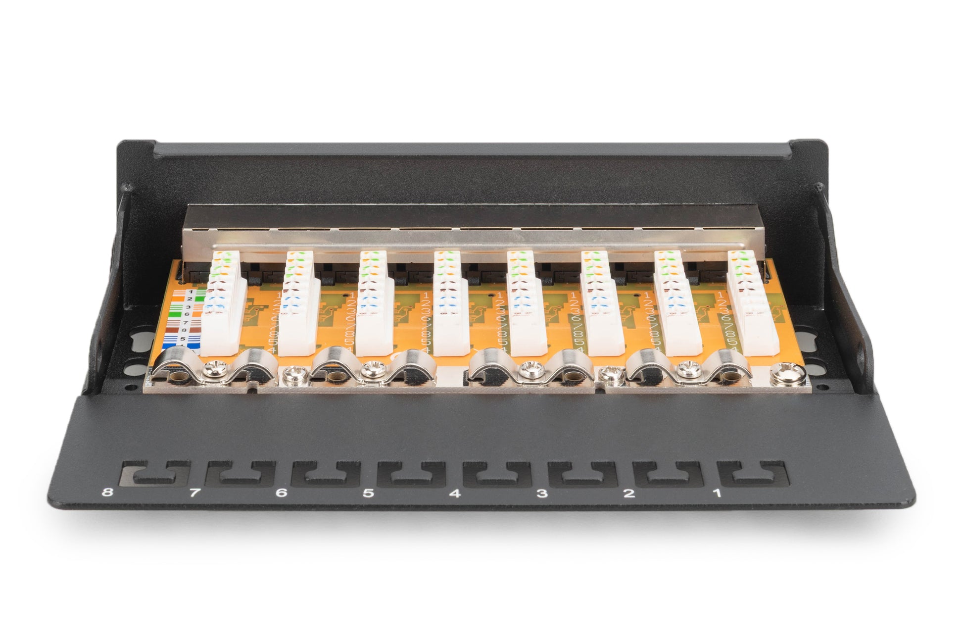Digitus Patchpanel – 8× RJ‑45, Cat6, geschirmt, Desktop, Schwarz