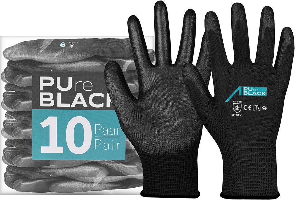 ACE Arbeitshandschuhe – M – Nylon, Schwarz