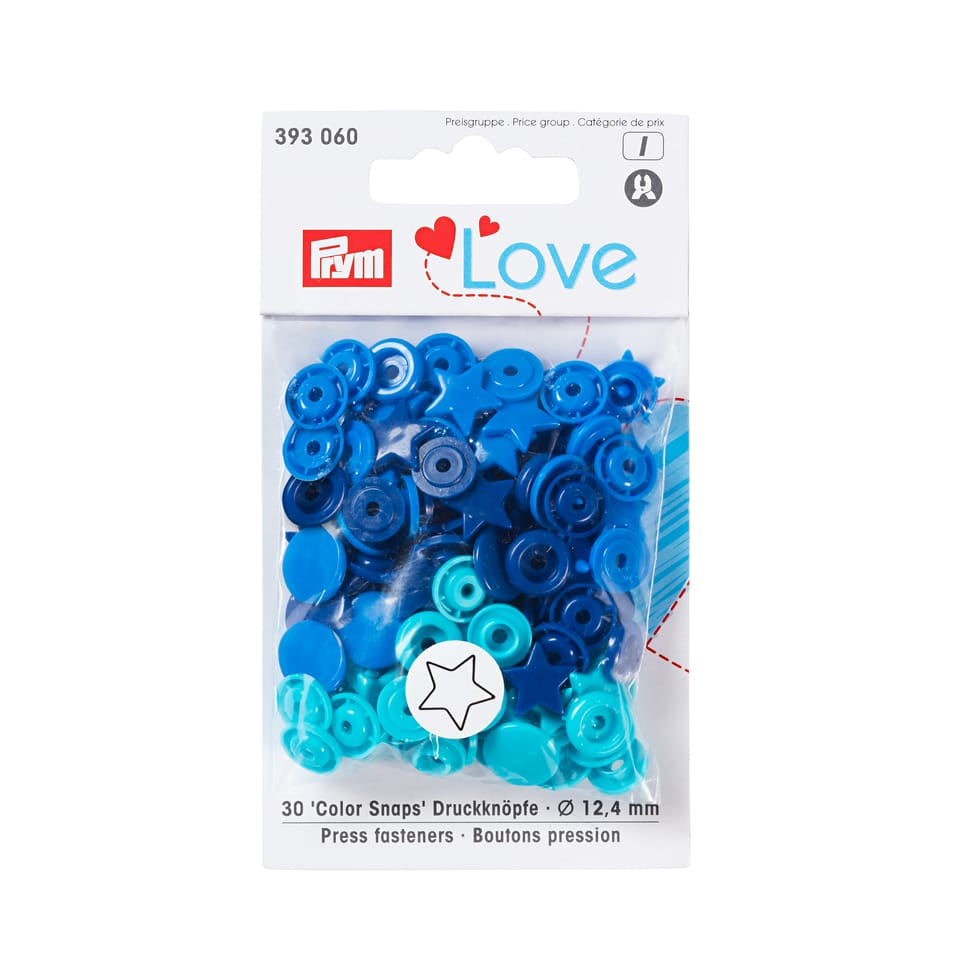 Prym Ösen Ø 12,4 mm – Polyoxymethylen (POM), Blau, 30 Stück