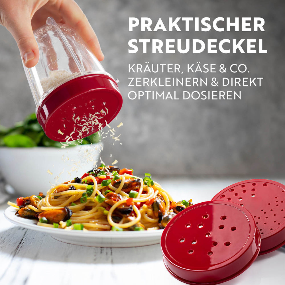 Gourmetmaxx Smoothie-Mixer Mr. Magic – 0,75 l, 400 W, spülmaschinenfest – rot/silber
