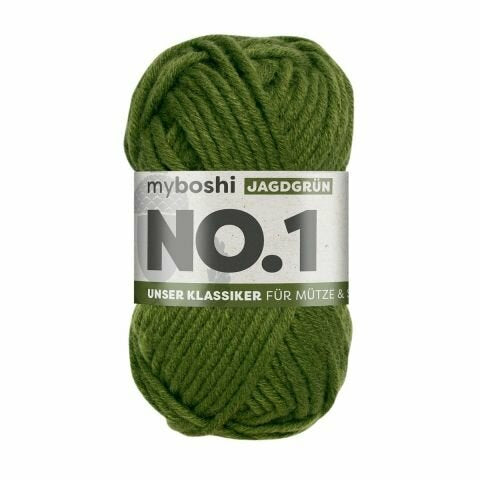 myBoshi Nr.1 Wolle Efeugrün – 50 g, 55 m, Nadel 6 mm, 70% Polyacryl/30% Merinowolle
