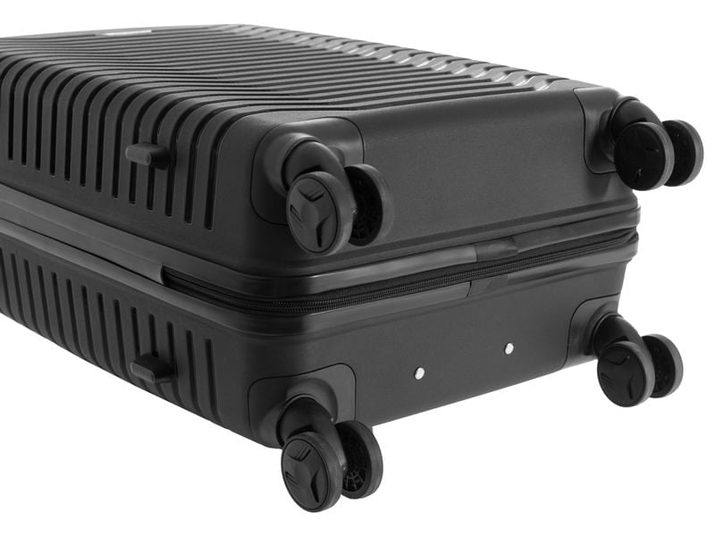 KOOR Manila – Hartschalen-Trolley, 63 l, 4 Rollen (Spinner), TSA-Schloss, PP, Schwarz, 40 × 66 × 26 cm