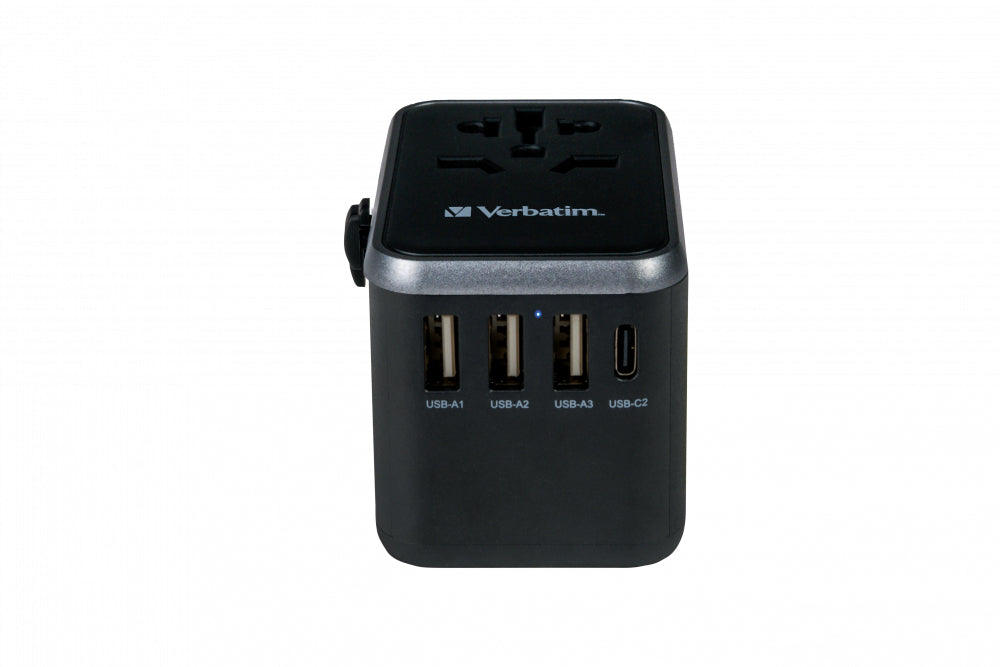 Verbatim UTA-04 Reiseadapter USB-Ladegerät 61 W – USB-C×2, USB-A×3 – PD, QC