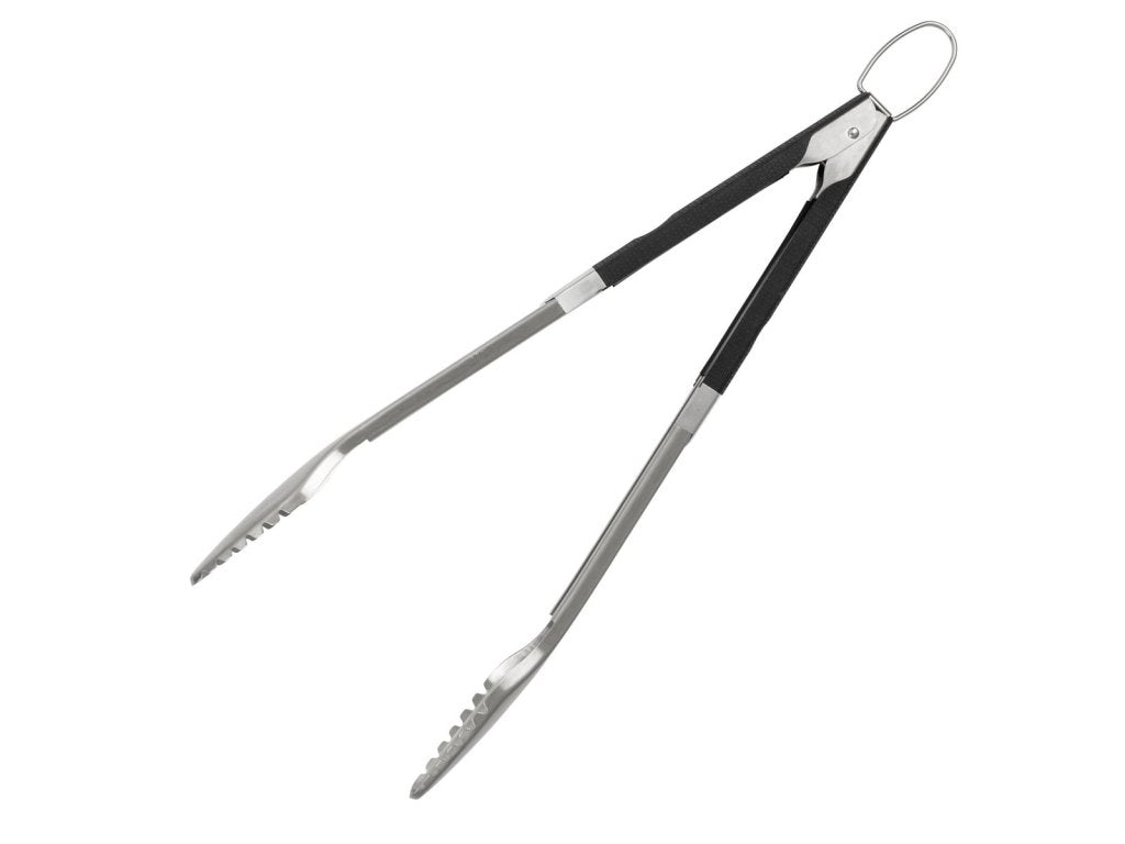 WENKO Grillzange 4,5 × 4,1 × 45 cm, Edelstahl/Silikon, Silber/Schwarz, spülmaschinenfest