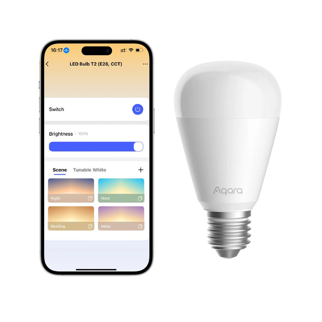 Aqara Smart-Leuchtmittel E27 – 2700–6500 K, 1100 lm, 10,5 W – für Apple HomeKit, Google Assistant