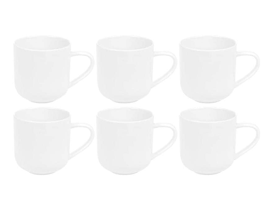 Furber. Kaffeetasse – 6er Set, 400 ml, Ø 9 cm, Knochenporzellan, Weiss, spülmaschinenfest, mikrowellengeeignet