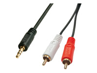 Lindy Audio-Adapterkabel 2×RCA (Stecker) auf 3,5 mm Klinke (Stecker) – 1 m, 3-polig (TRS)