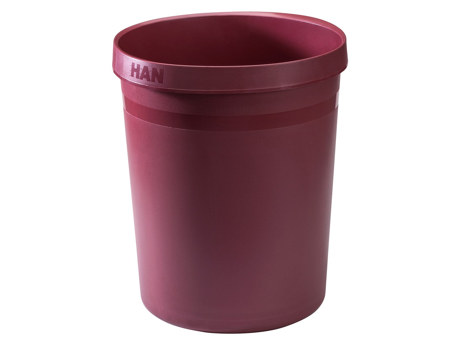 HAN Papierkorb KARMA öko – 18 l – Recycling-Kunststoff, rund – Dunkelrot