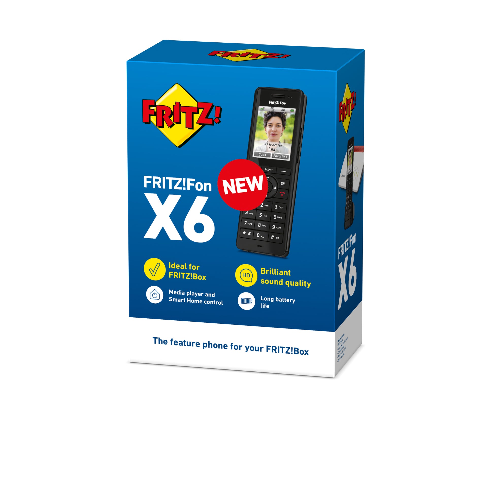 FRITZ! AVM FRITZFon X6 – DECT-Telefon nur Mobilteil, mit Anrufbeantworter, Freisprechen, für FRITZBox/DECT-Basisstation, schwarz