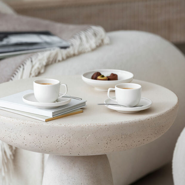 Villeroy & Boch Afina Dessert-Schale – 0,08 l, Porzellan, Weiss, Spülmaschinenfest, Mikrowellenfest, 6 Stück