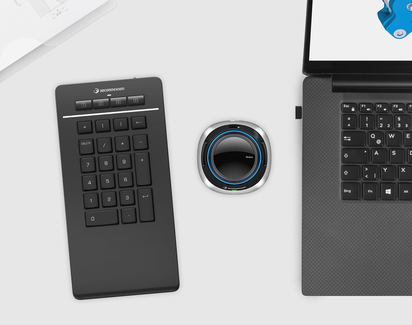 3Dconnexion Numpad Pro – Tastatur, kabellos (Bluetooth/RF), kabelgebunden (USB-A/USB-C) – für Windows & macOS