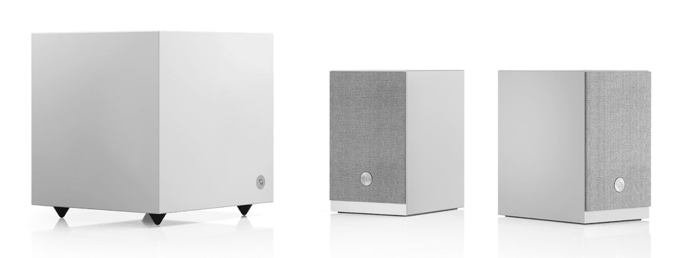 Audio Pro SW-5 – Subwoofer – für Stereoanlagen und AV-Receiver mit Sub-Ausgang, Weiss
