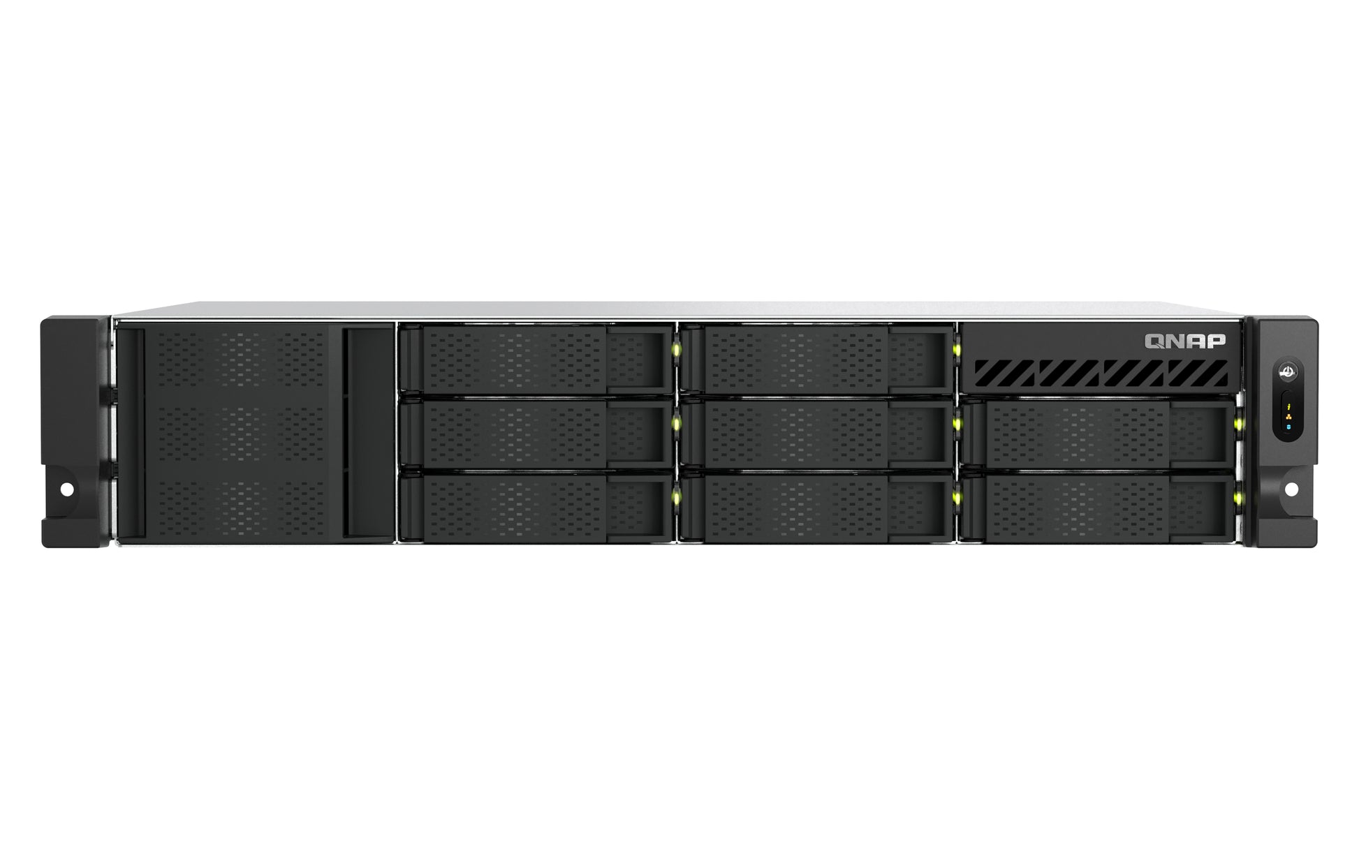 QNAP 8-Bay kurztiefe Rackmount Speichergerät – 2 × 2,5 GbE, 4 × USB 3.2 Gen 1, Intel Atom C5125, 8 GB RAM