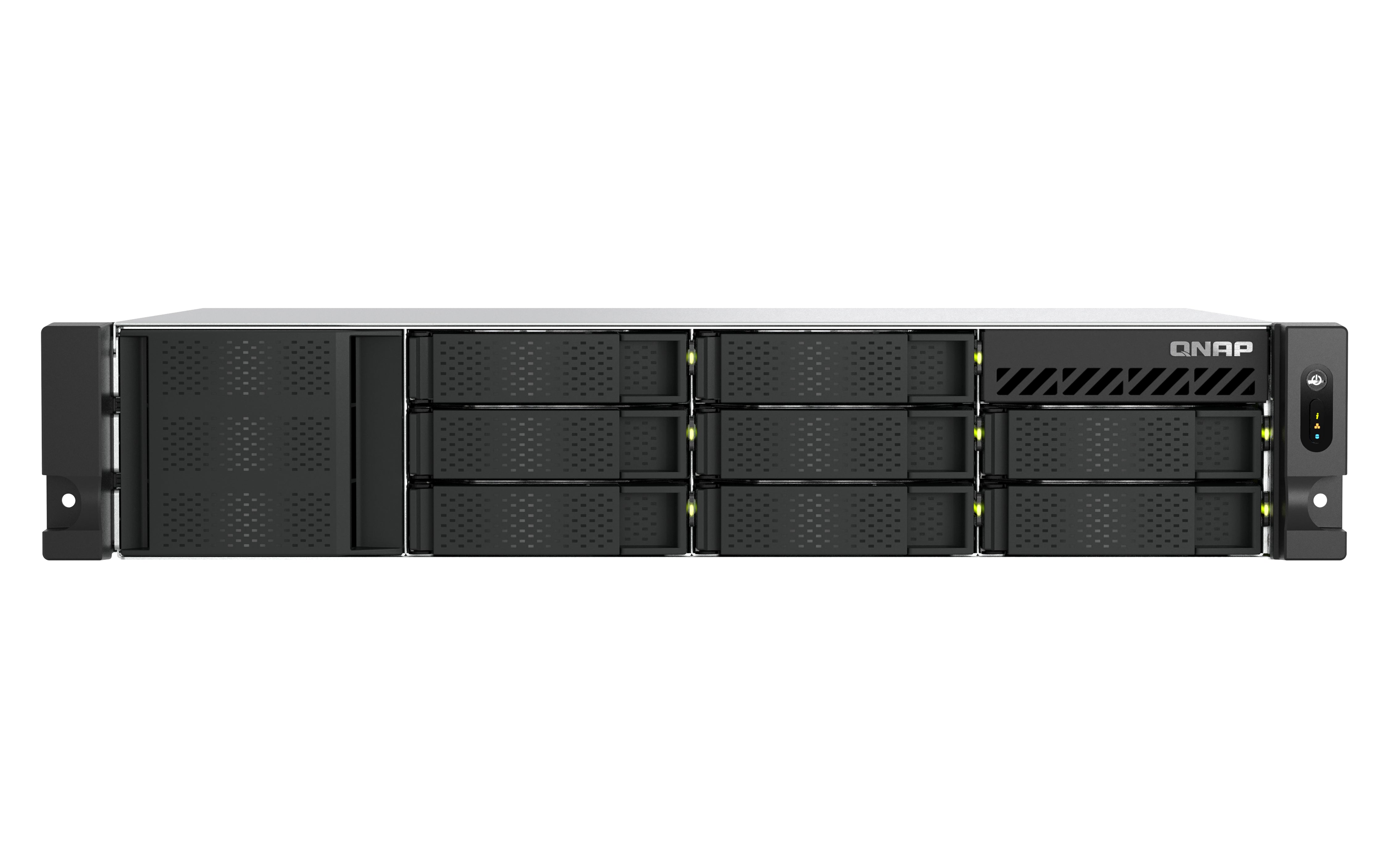 QNAP 8-Bay kurztiefe Rackmount Speichergerät – 2 × 2,5 GbE, 4 × USB 3.2 Gen 1, Intel Atom C5125, 8 GB RAM