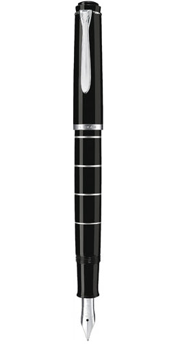 Pelikan M 215 Ringe – Federspitze F – Schwarz – Kolbenmechanik