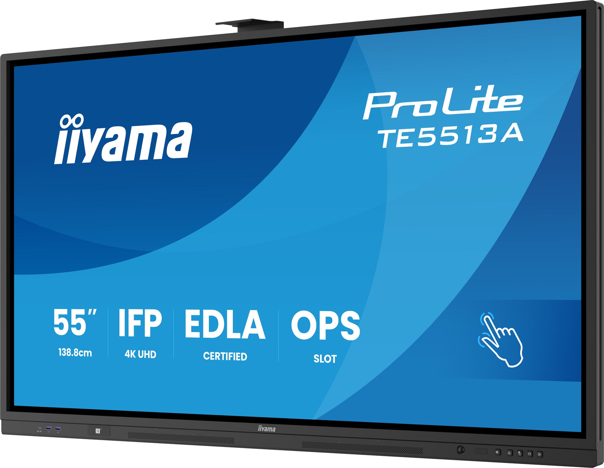 iiyama TE5513A-B2AG – 55" 4K Ultra HD Interaktives Display (Touch), IR-Touch, 500 cd/m², Android – Schwarz