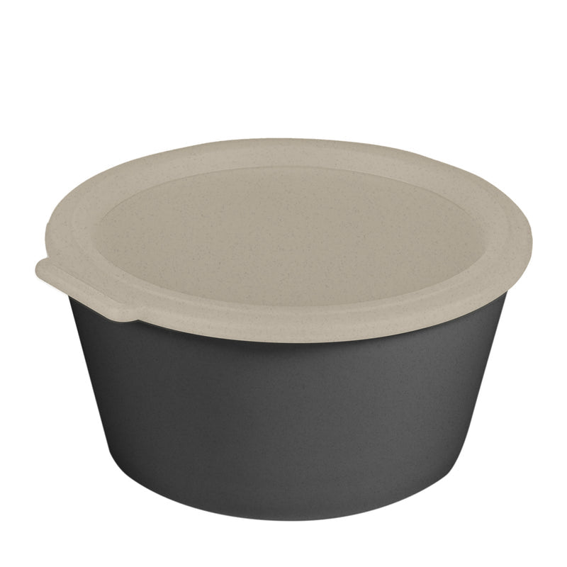 Koziol Salatschüssel – 2,2 l, Kunststoff (biozirkulär), Grau, mit Deckel, spülmaschinenfest
