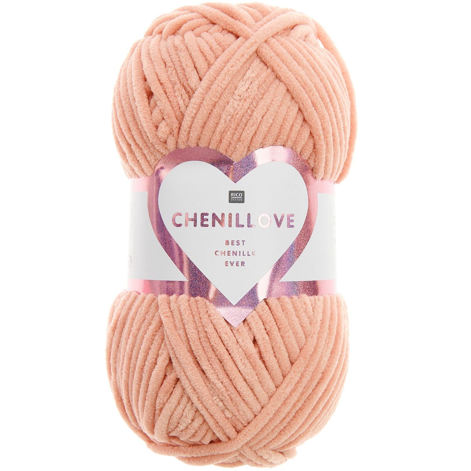 Rico Design Chenillove Wolle Lachs – 100 g, 110 m, Nadel 5 mm, 100% Polyester, 1 Stk.