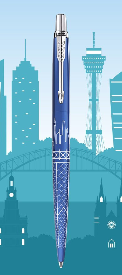 Parker Kugelschreiber – Blau, Edelstahl