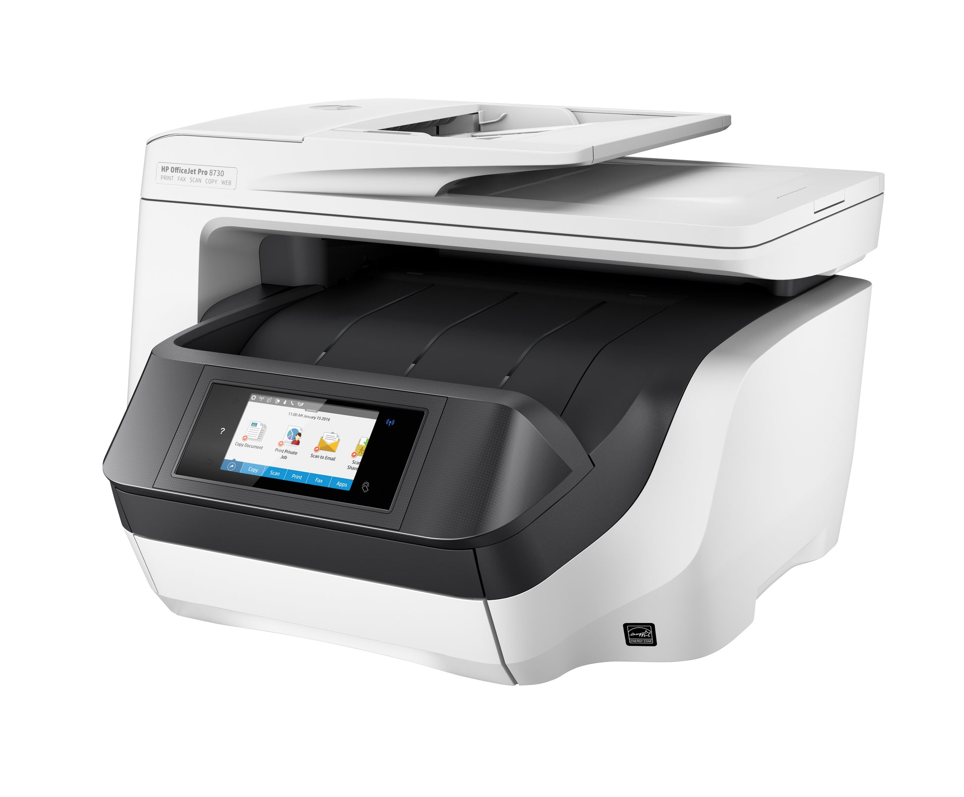 HP Officejet Pro 8730 – Farbiger Tintenstrahl-MFP A4, 4-in-1 – USB/WLAN – Duplex, ADF – 24 Seiten/Min. S/W, 20 Seiten/Min. Farbe
