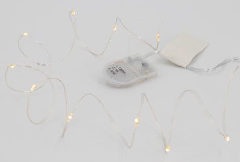 Glorex Lichterkette – Starterset, 10 Stk., 1,1 m, warmweiss, Timer, transparent