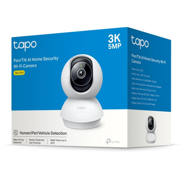 TP-Link Tapo C230 IP-Sicherheitskamera – 5 MP, 2880×1620 Pixel, WLAN, Weiss