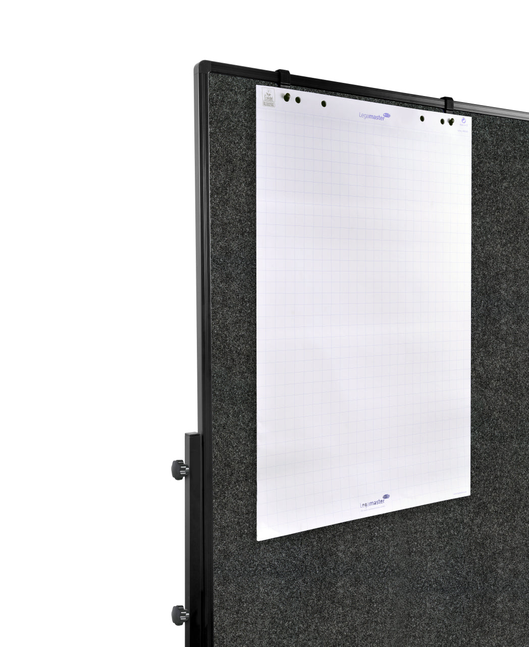 Legamaster Moderationswand – Filz, mit Rollen, doppelseitig – 120 × 150 cm – Grau, Alurahmen