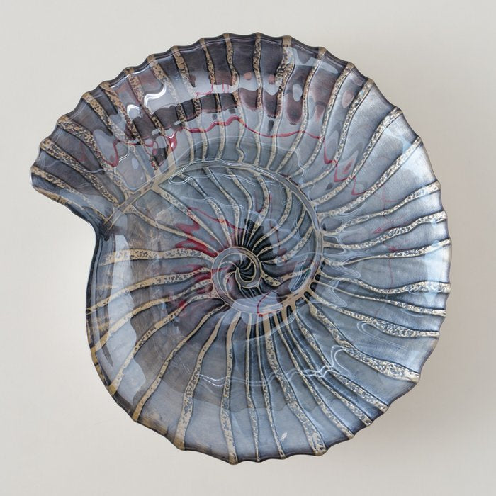 Boltze Schale Zula – 23,5 × 25,0 × 4,0 cm, Glas, Dunkelblau