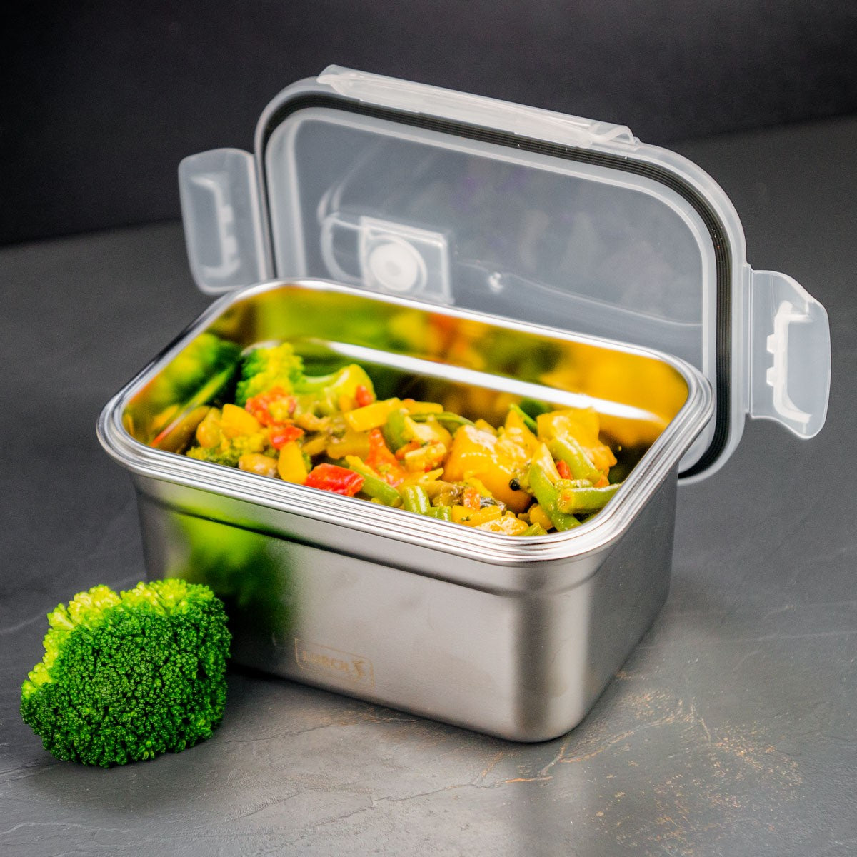 Lurch Lunchbox 1 l, 17 × 8,5 × 12 cm, Edelstahl/Kunststoff, silber