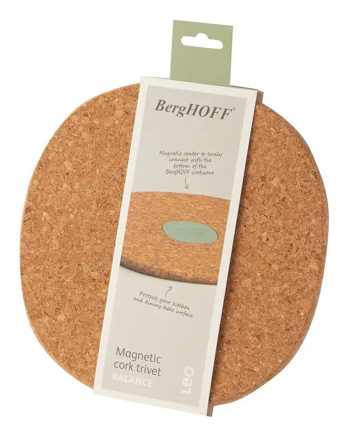 BergHOFF Leo – Untersetzer Ø 18,5 × 1,1 cm, Kork, Braun, Magnetisch