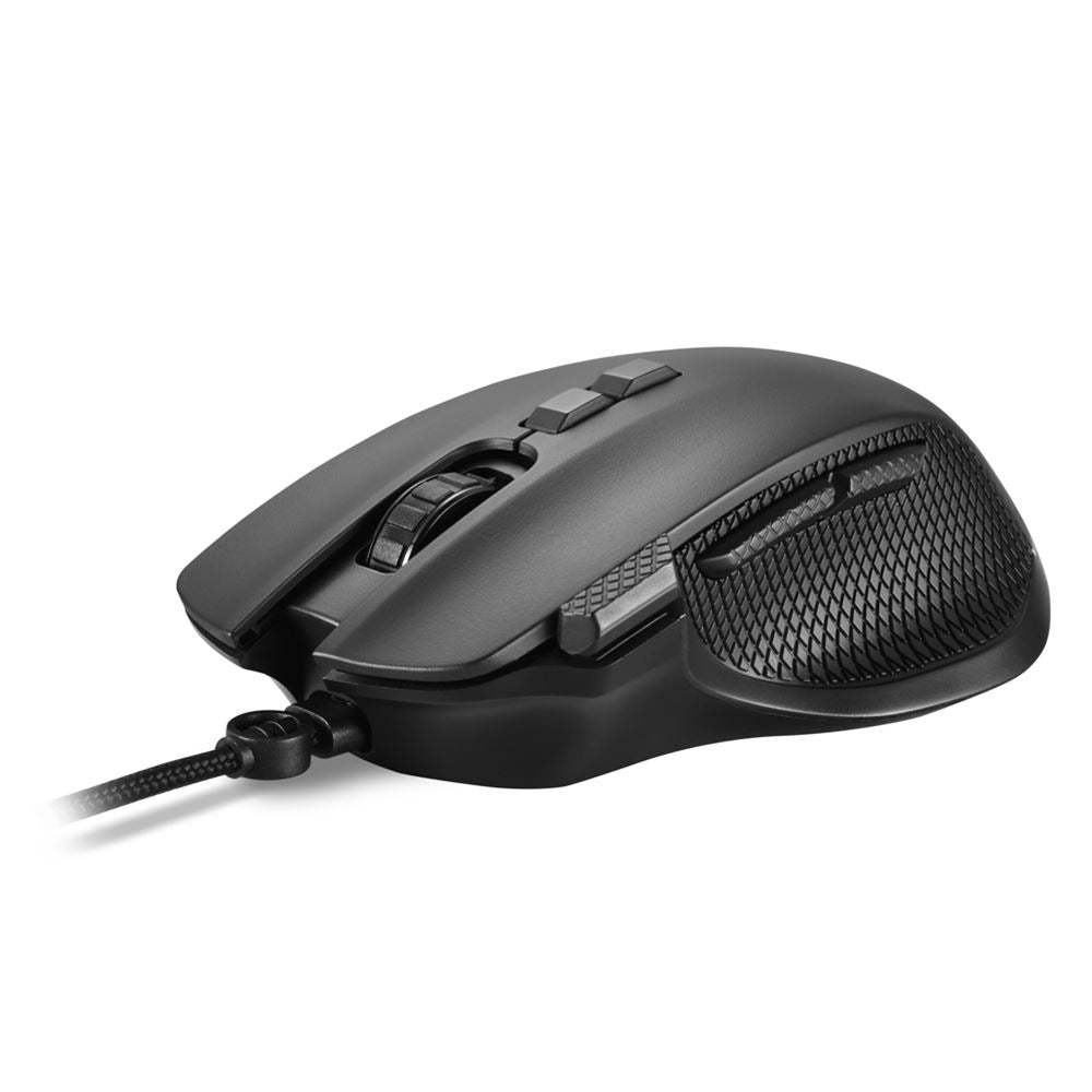 R-Go Tools Sharkoon SHARK Force 3 – Gaming-Maus – Kabelgebunden (USB‑A), 12800 DPI, RGB-Beleuchtung, rechts