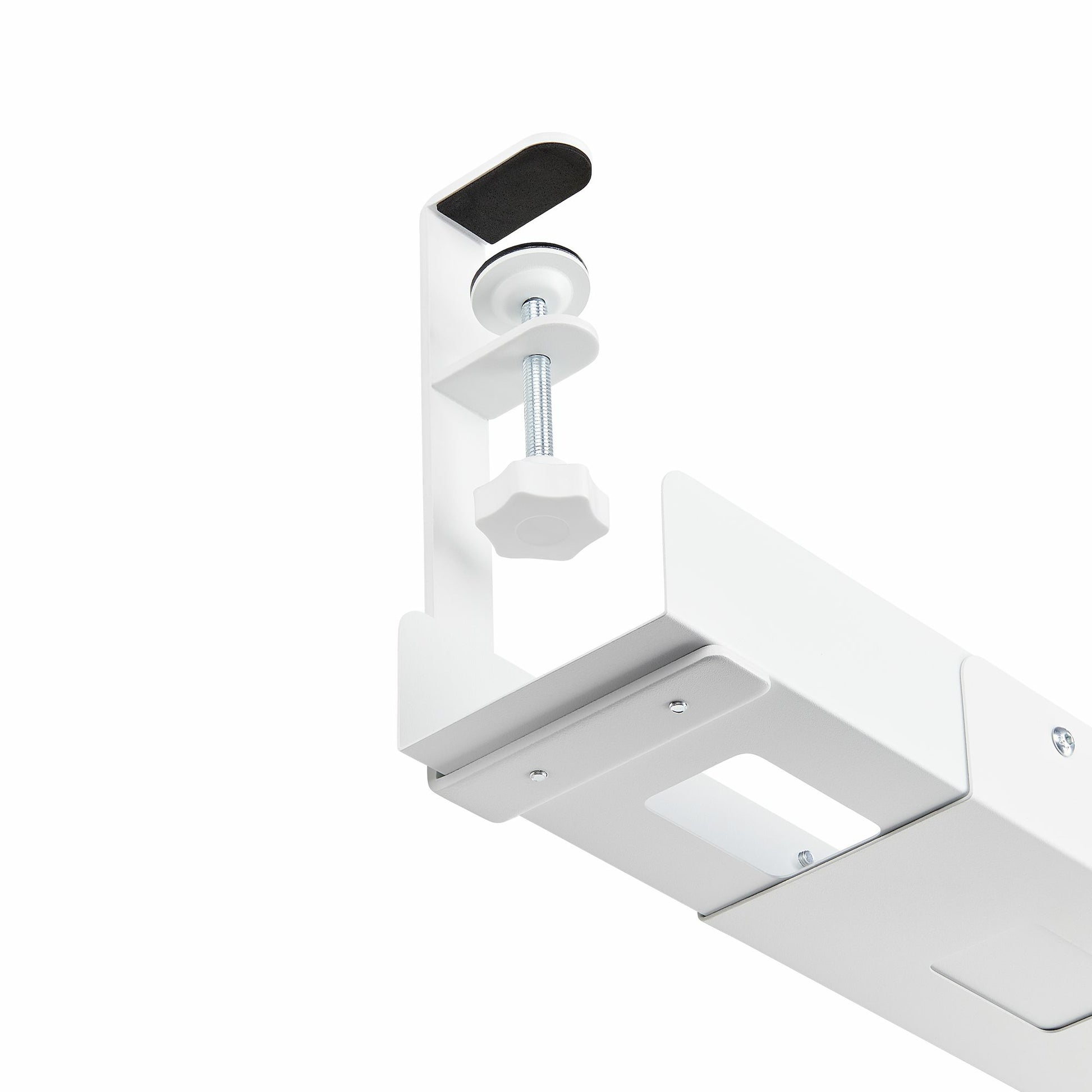 StarTech.com Untertisch-Kabelwanne – 105 × 120 × 207 mm – Stahl – Weiss, ohne Bohren, 1 Stk.