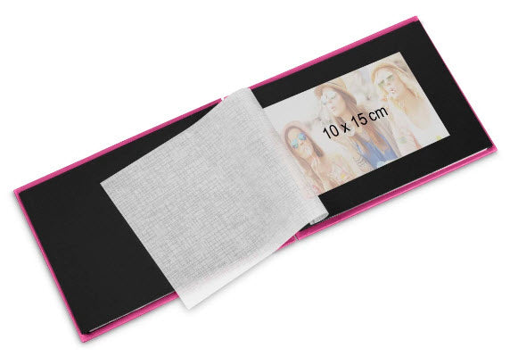 Hama Fotoalbum – für 240 × 170 mm, pink, mit Pergaminzwischenblättern, Papier